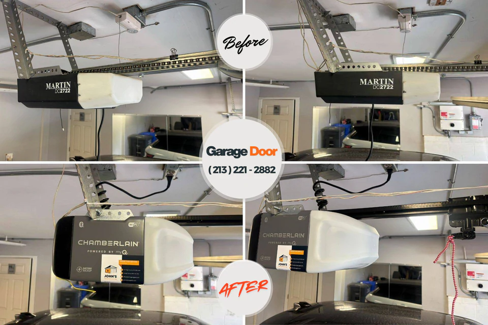 Before and after: garage door repair Wagner, SD